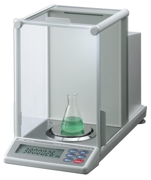 AND, Serie GH, Balanzas Analitícas de Alta Precisión con Calibración Interna.